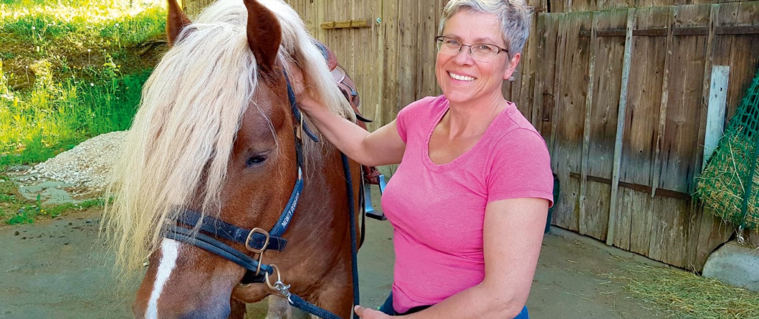 Foto Karin Miller mit Pferd Michel